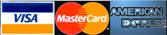 Visa, Master Card, American Express Visa, Master Card, American Express